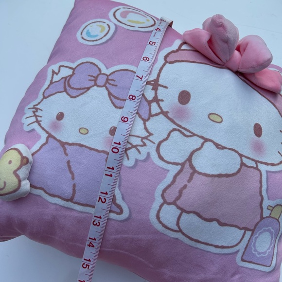 Sanrio Hello Kitty And Charmmy Kitty Pink Plush Pillow | Cute Kawaii Decorations - Picture 4 of 7